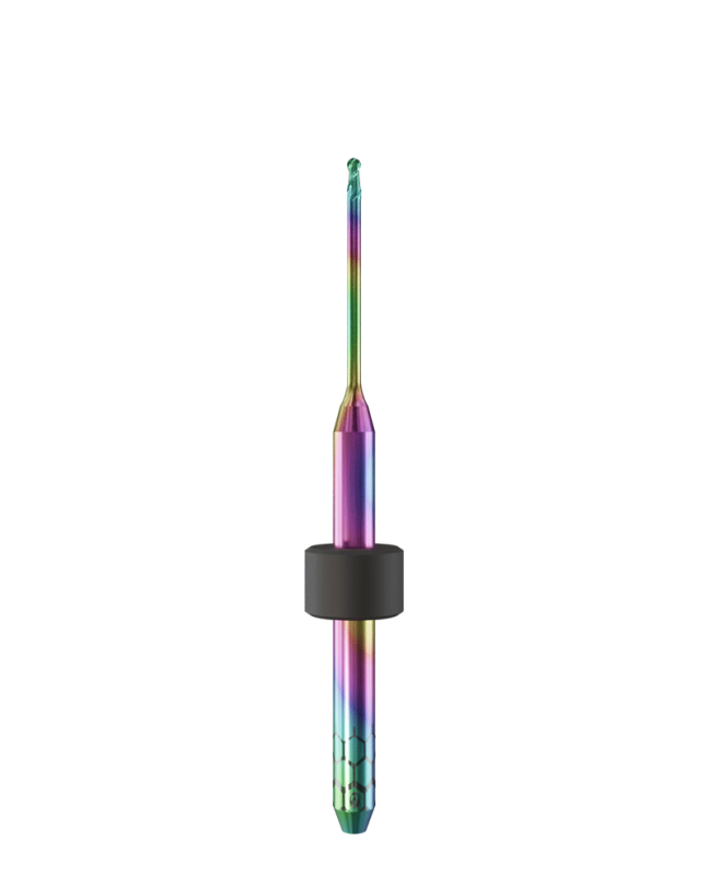 PT.TEC.B2.10.3.160.48.X.R2 | 1mm PMMA/PEEK Bur for Imes-Icore* 3mm Shaft Machines (2-Flute Ball)